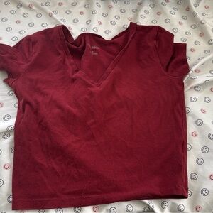 Target Women's V-Neck Burgundy Crop Top